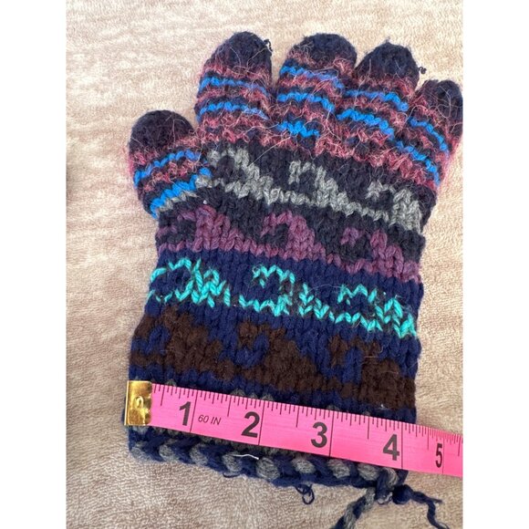 Women's Retro Colorful Handmade Gloves Medium Large - Picture 3 of 4